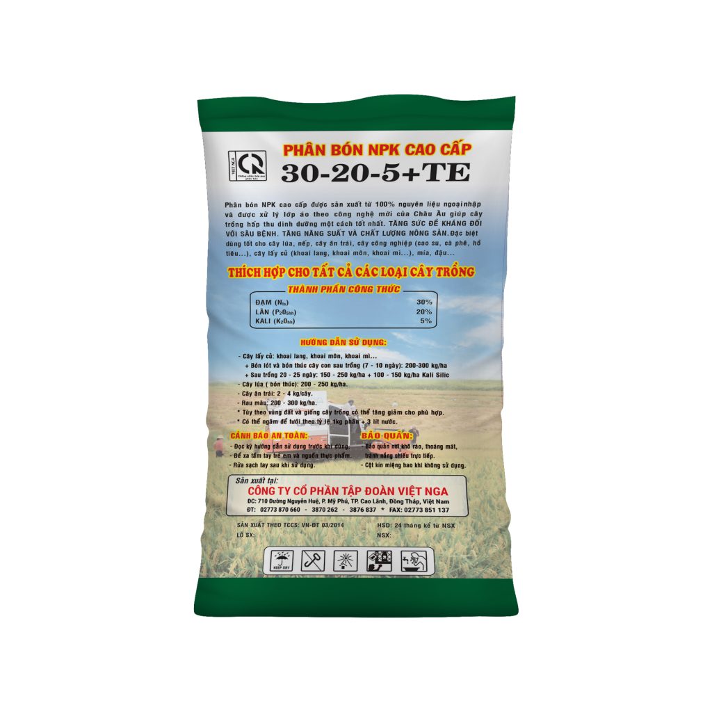 Phân bón NPK 30-20-5+TE Việt Nga