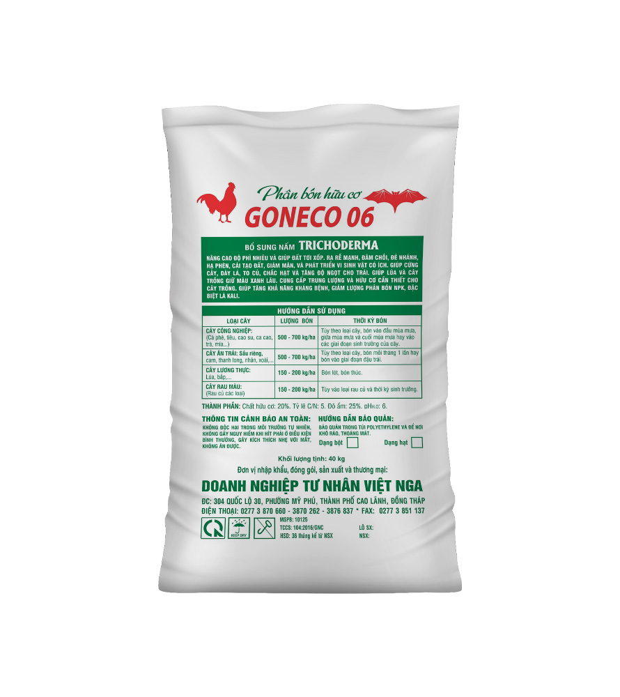 Phân Hữu Cơ GONECO 06 (Bao gà dơi)
