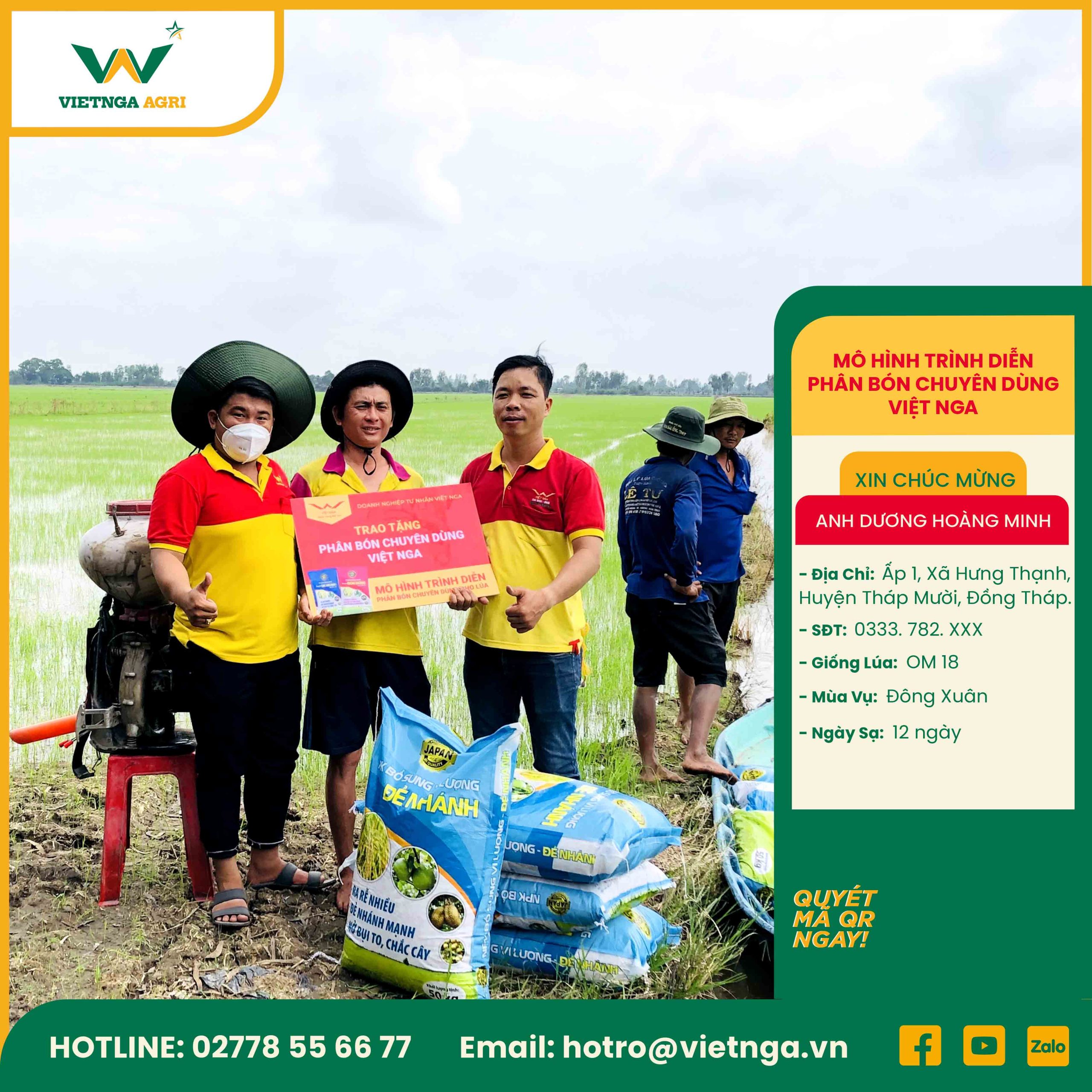 Mô hình trình diễn phân bón chuyên dùng cho lúa