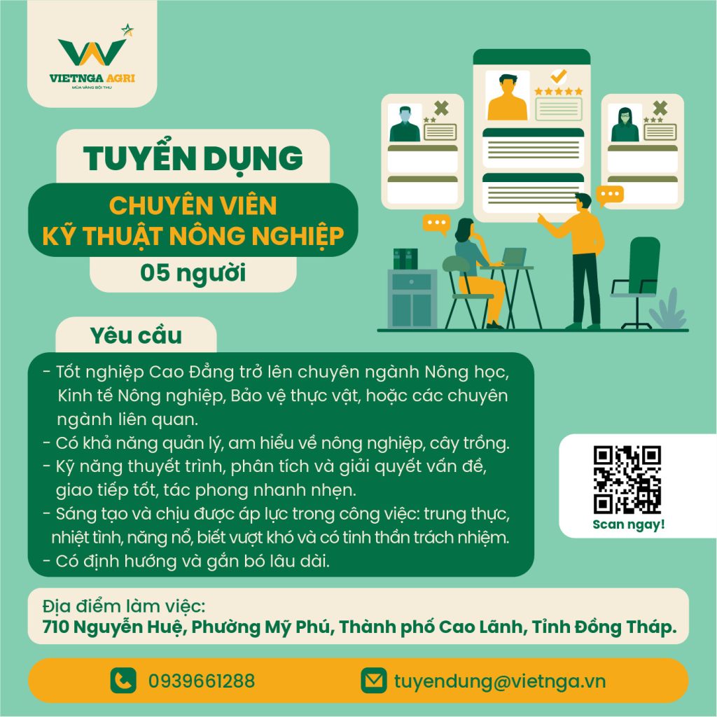Tuyển dụng chuyên viên kỹ thuật nông nghiệp